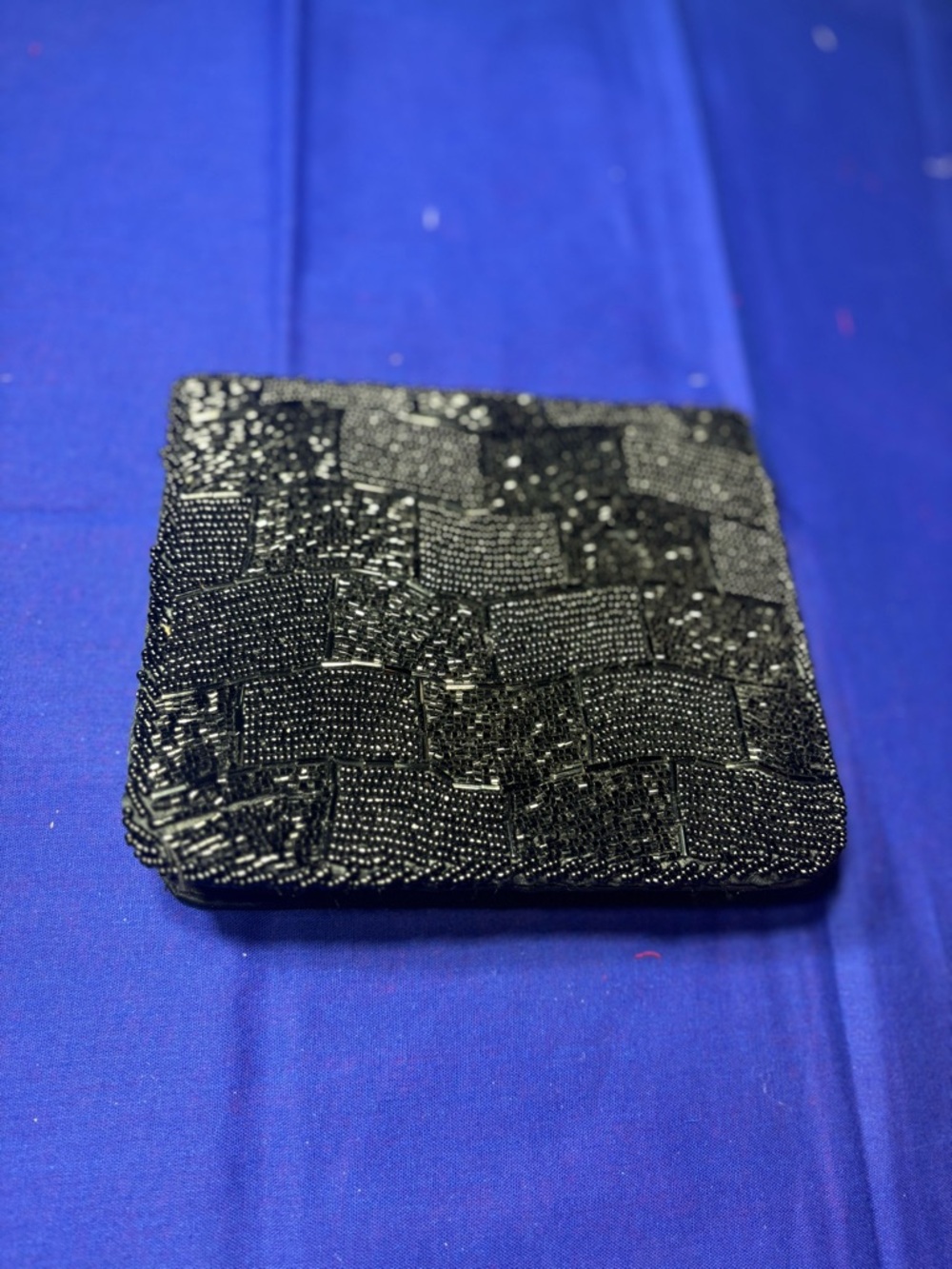 Black Beaded Evening Clutch - Elegant Women's Accessory EPC